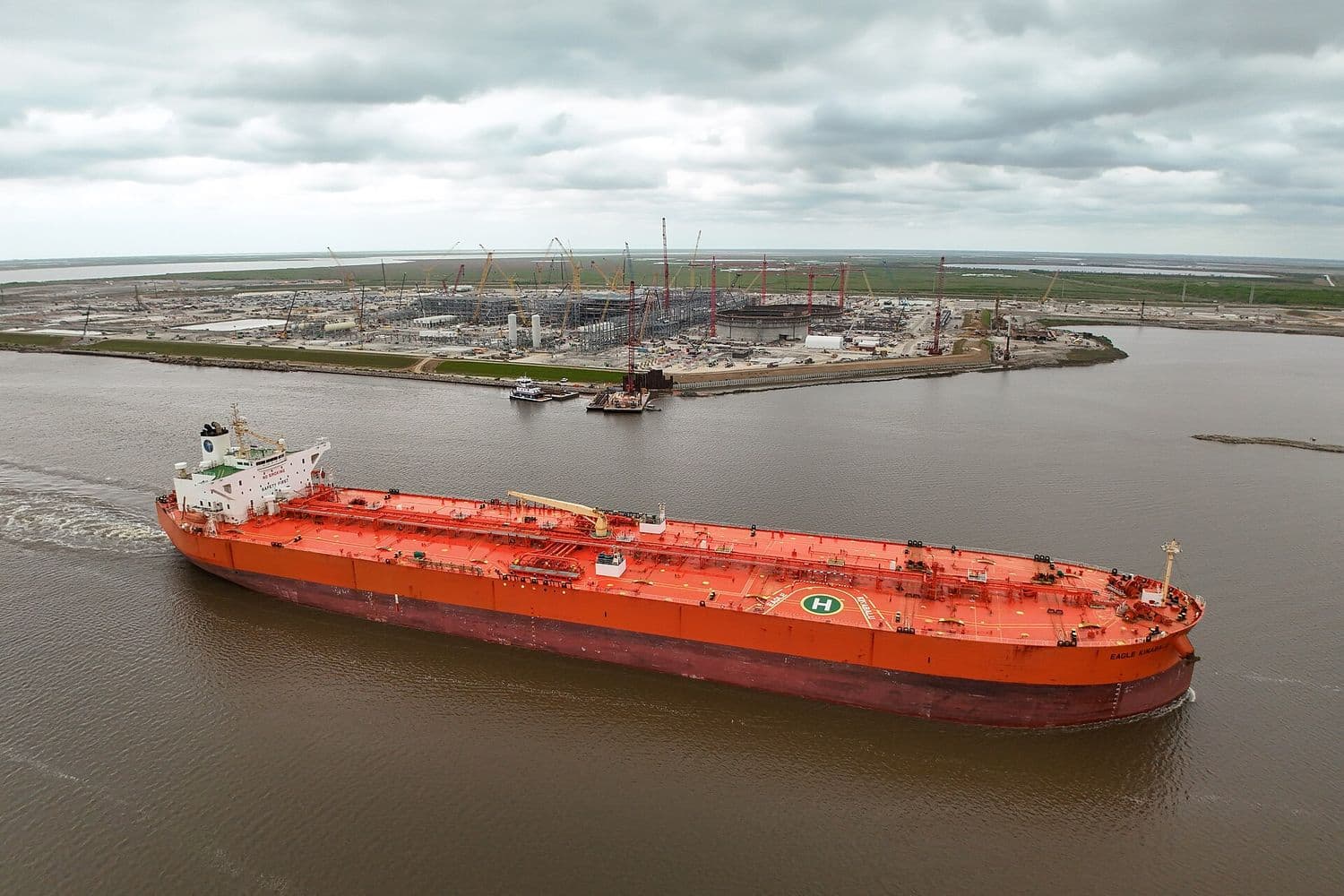 Crude oil tanker at anchor